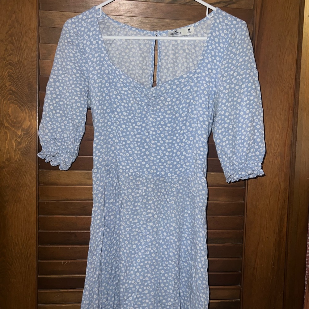 Hollister medium blue and white flower dress